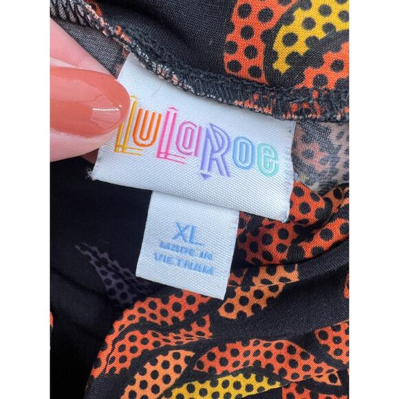 Lularoe Maxi Skirt Womens Extra Large Black Orange Floral Colorful Stretchy - Picture 3 of 7